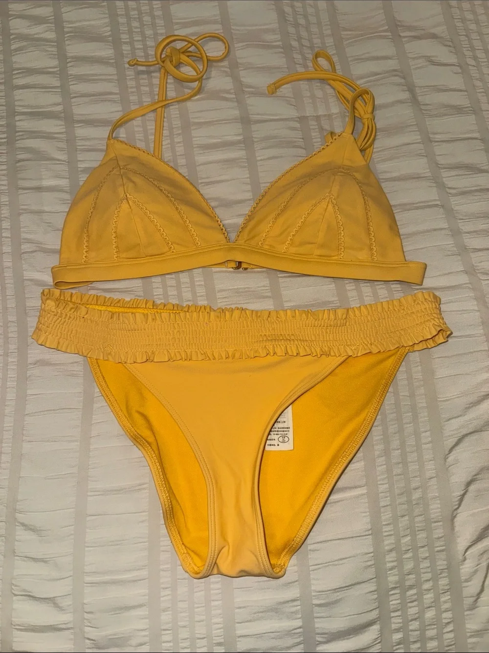 Hollister Yellow Triangle Bikini Top